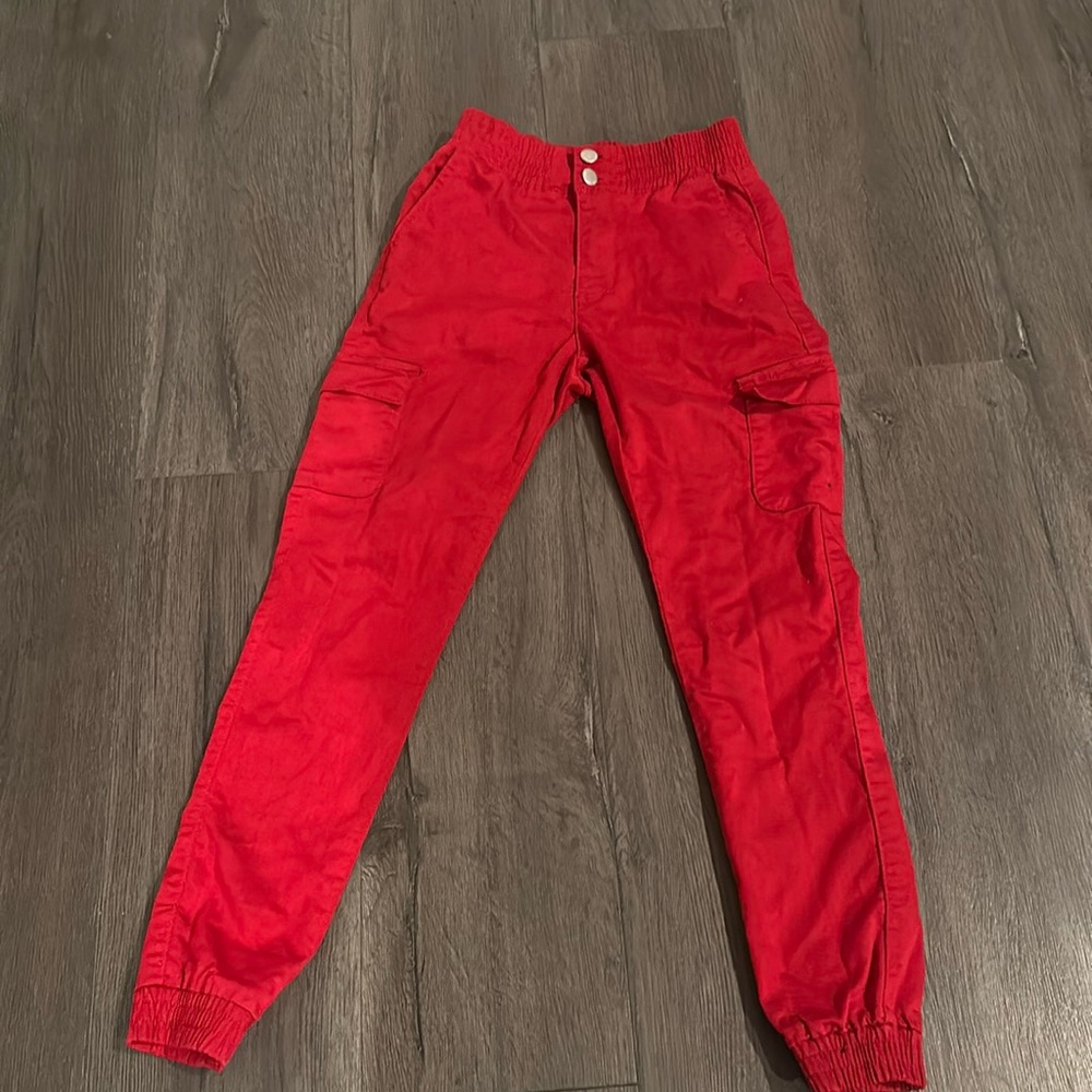 Dark red cargo pants